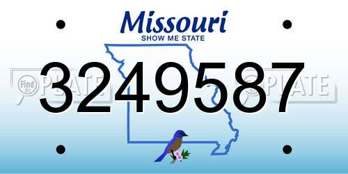 3249587 Missouri License Plate