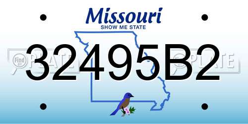 32495B2 Missouri License Plate