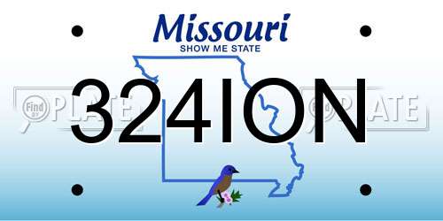 324ION Missouri License Plate