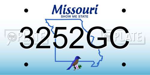 3252GC Missouri License Plate