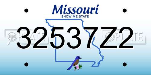32537Z2 Missouri License Plate