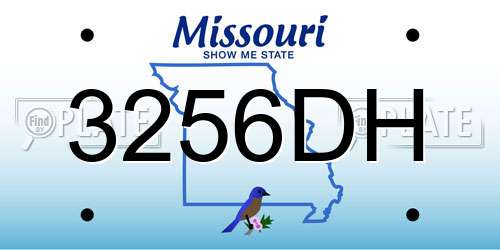 3256DH Missouri License Plate