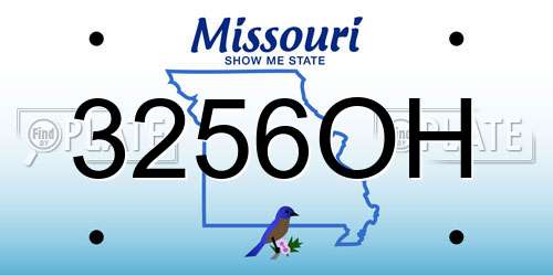 3256OH Missouri License Plate