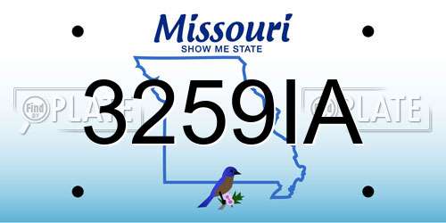 3259IA Missouri License Plate