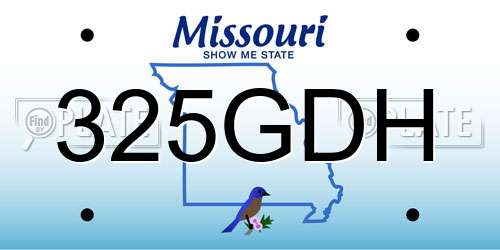 325GDH Missouri License Plate