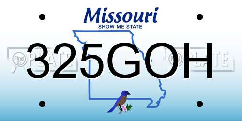 325GOH Missouri License Plate