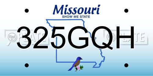 325GQH Missouri License Plate