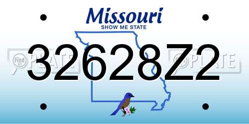 32628Z2 Missouri License Plate