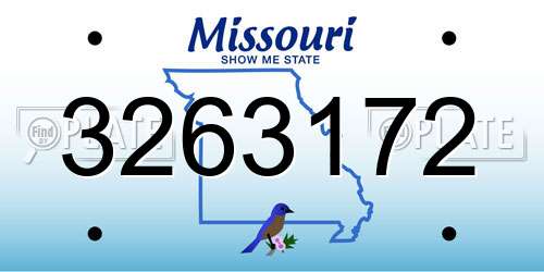 3263172 Missouri License Plate