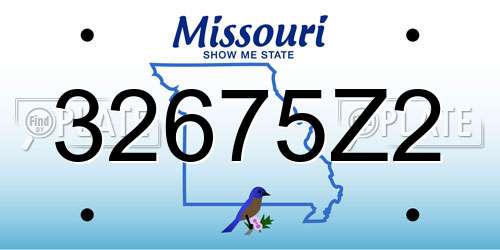 32675Z2 Missouri License Plate