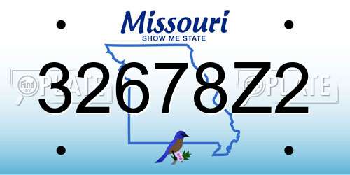 32678Z2 Missouri License Plate