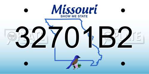 32701B2 Missouri License Plate