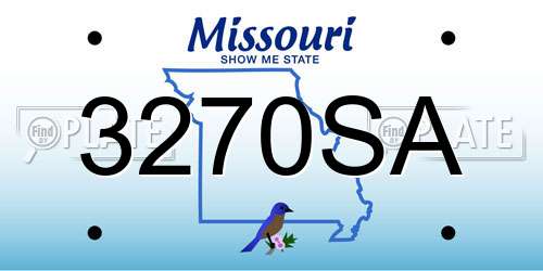 3270SA Missouri License Plate