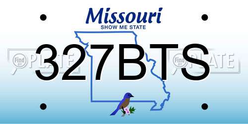 327BTS Missouri License Plate