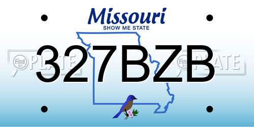 327BZB Missouri License Plate