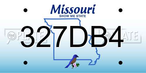 327DB4 Missouri License Plate