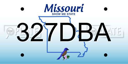 327DBA Missouri License Plate