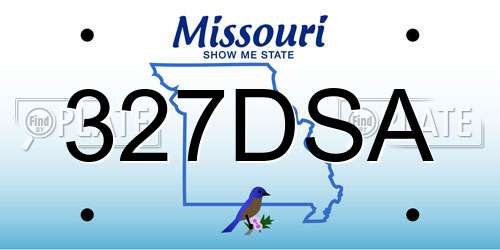 327DSA Missouri License Plate