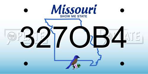 327OB4 Missouri License Plate
