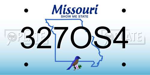 327OS4 Missouri License Plate
