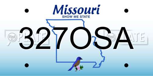 327OSA Missouri License Plate