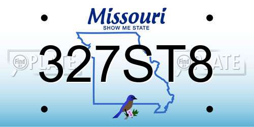 327ST8 Missouri License Plate