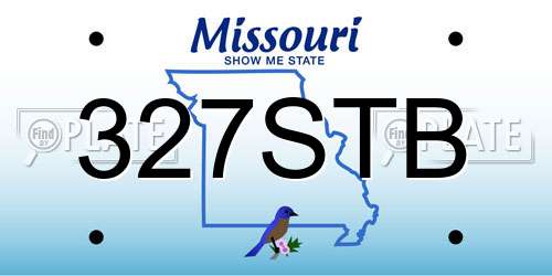 327STB Missouri License Plate