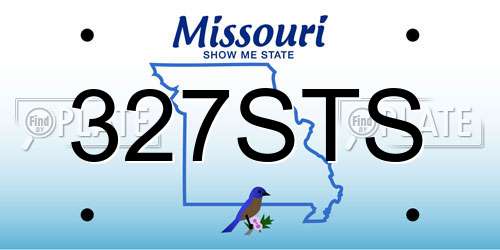 327STS Missouri License Plate