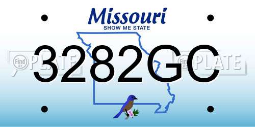 3282GC Missouri License Plate