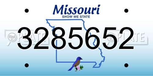 3285652 Missouri License Plate