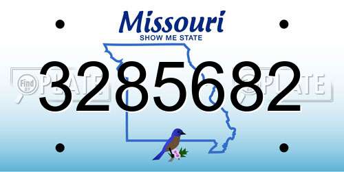 3285682 Missouri License Plate