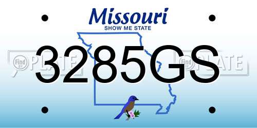 3285GS Missouri License Plate