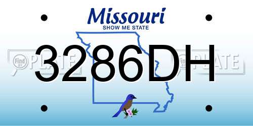 3286DH Missouri License Plate