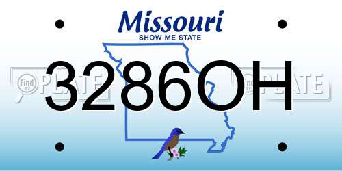 3286OH Missouri License Plate