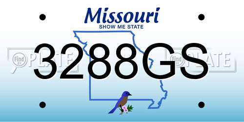 3288GS Missouri License Plate