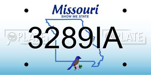 3289IA Missouri License Plate
