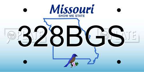 328BGS Missouri License Plate