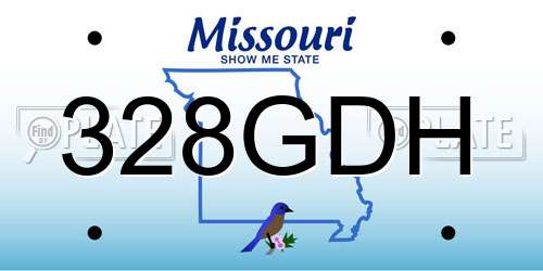 328GDH Missouri License Plate
