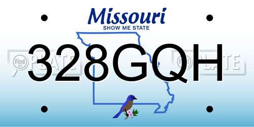 328GQH Missouri License Plate