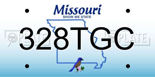 328TGC Missouri License Plate
