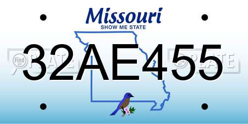 32AE455 Missouri License Plate