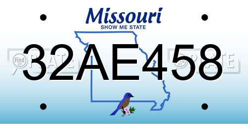 32AE458 Missouri License Plate