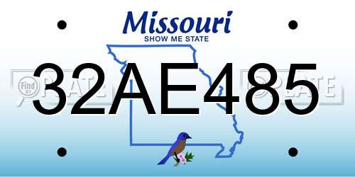 32AE485 Missouri License Plate