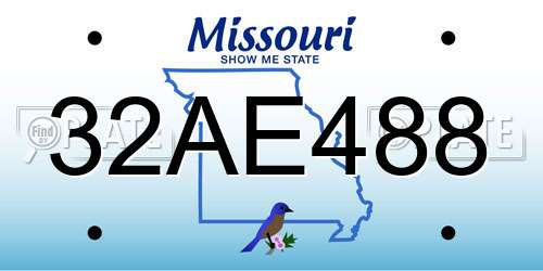 32AE488 Missouri License Plate
