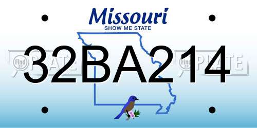 32BA214 Missouri License Plate