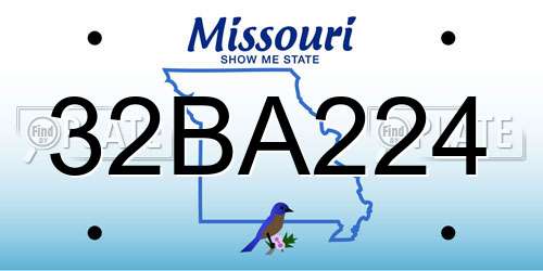 32BA224 Missouri License Plate