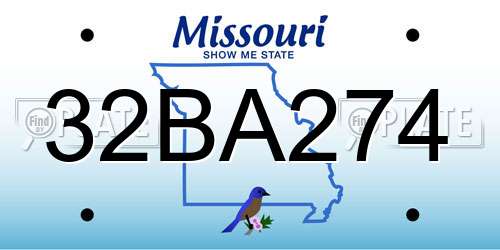 32BA274 Missouri License Plate