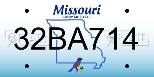 32BA714 Missouri License Plate