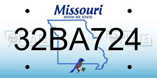 32BA724 Missouri License Plate