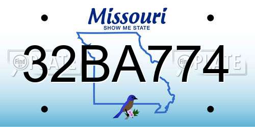 32BA774 Missouri License Plate